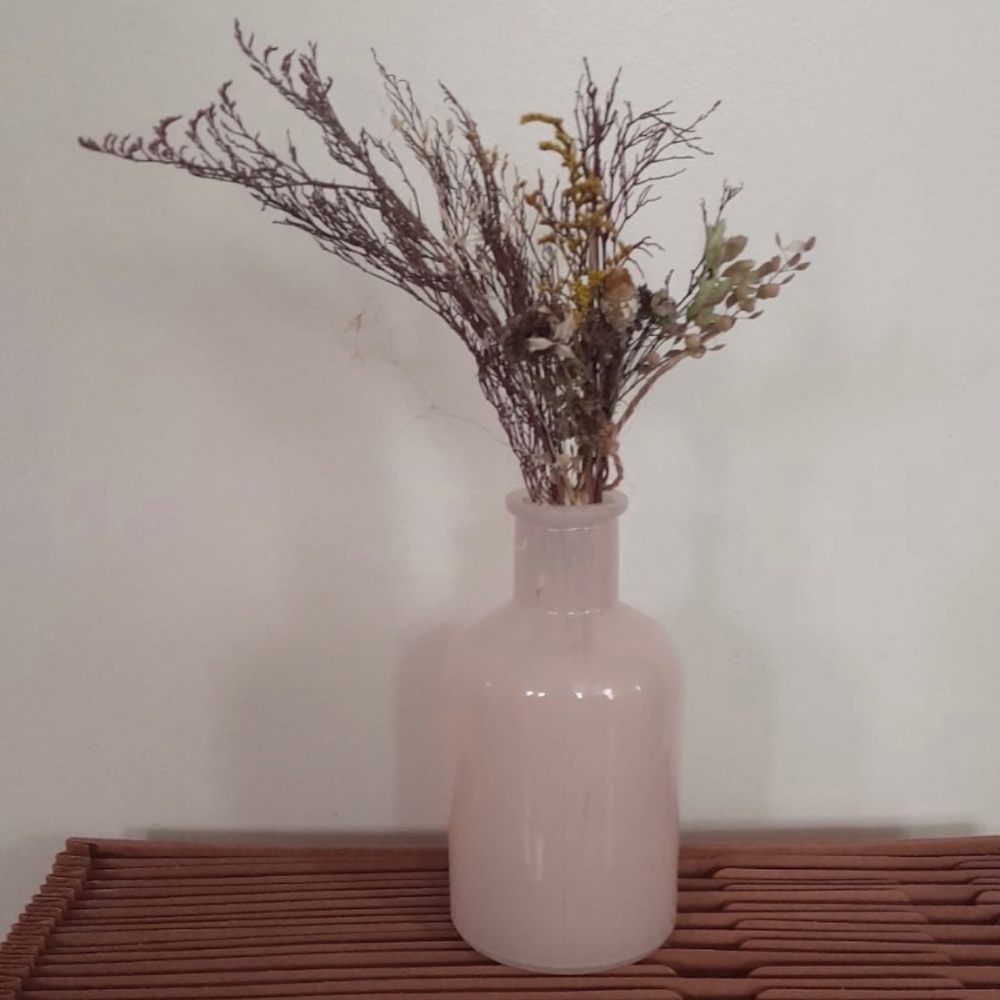 Modern Petite Glass Vase Frosted Pink - Natural